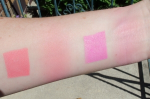 In sun, left to right: Greek Goddess unblended and blended, Cherish unblended and blended